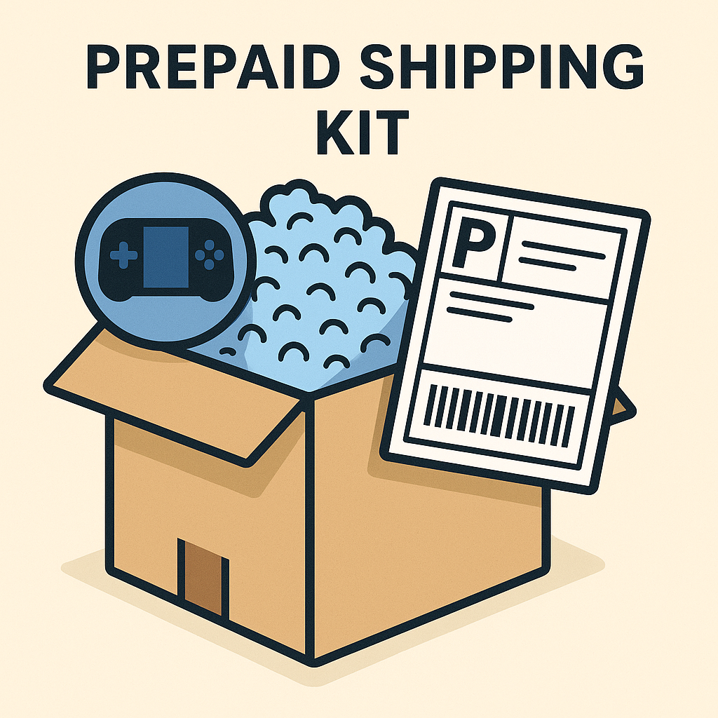 Prepaid Shipping Kit – Device Mail-In – DVD Game Exchange Repair Center