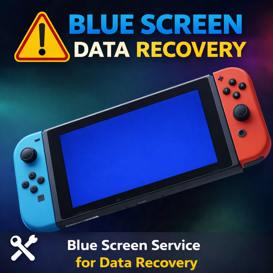 $169.99 Nintendo Switch blue screen for data recovery service.